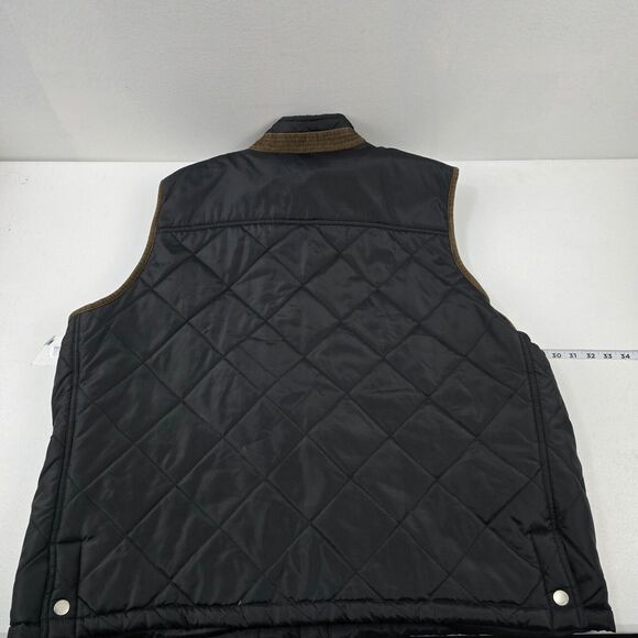 Scandia Woods Men's 3XL Quilted‎ Nylon Puffer Vest Black Brown Trim 4199 - Picture 3 of 8